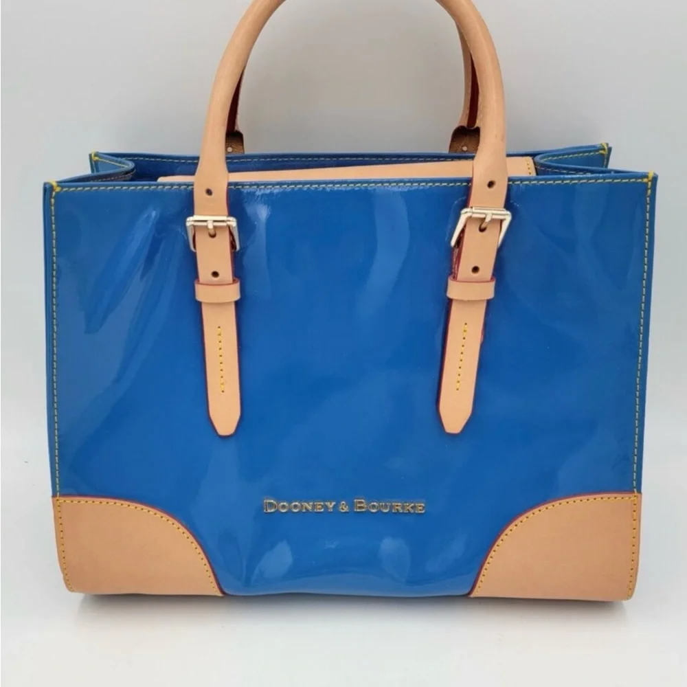 Dooney & Bourke Janine Blue patent leather satchel bag